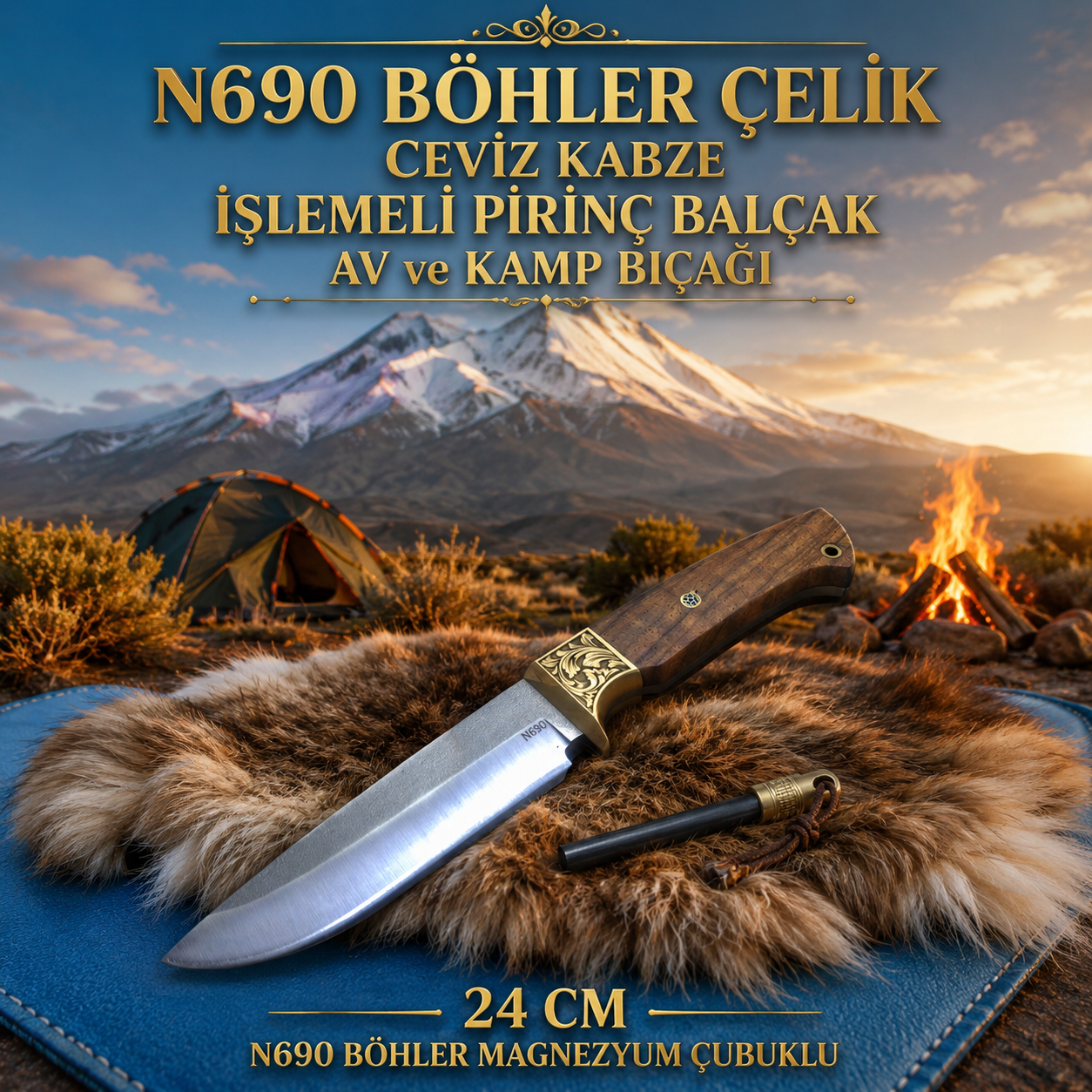 N690 Böhler Bushcraft Kamp Bıçağı