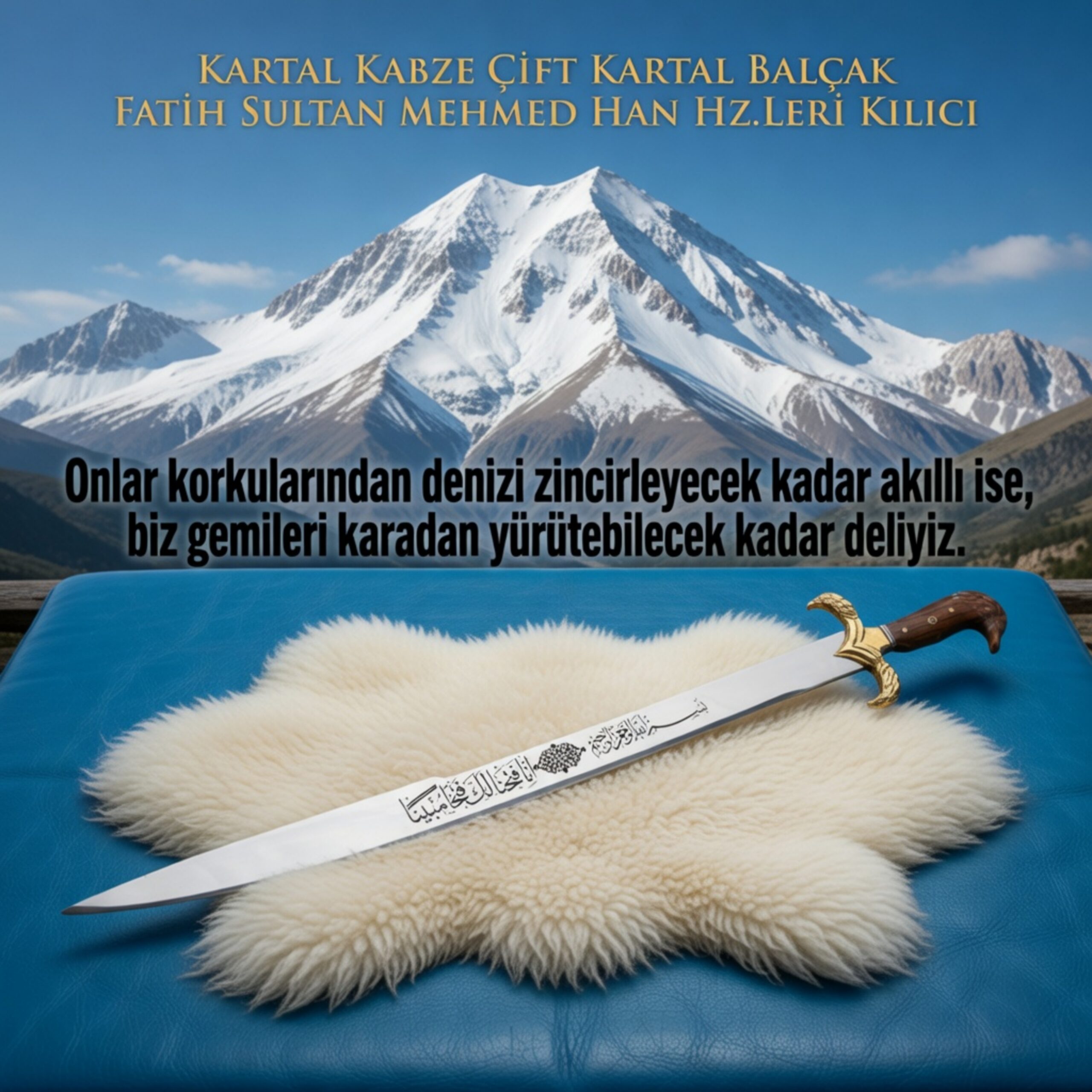 Kartal Başlı Çift Kartal Balçaklı Fatih Kılıcı 90cm