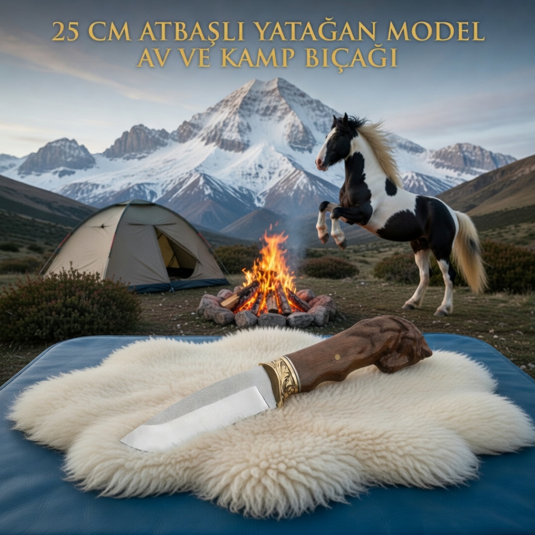 At Başlı Yatağan Av ve Kamp Bıçağı 25 cm