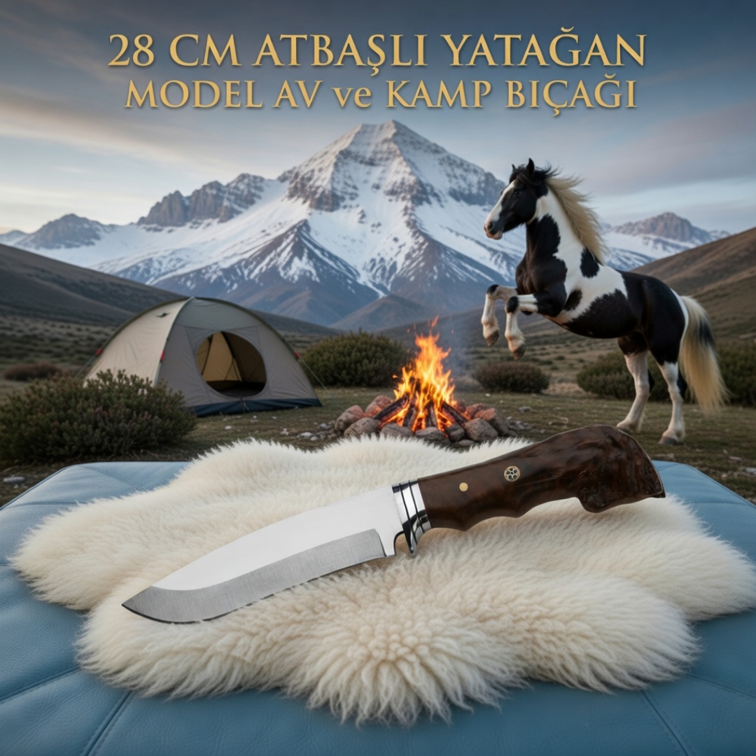 At Başlı Yatağan Av ve Kamp Bıçağı 28 cm