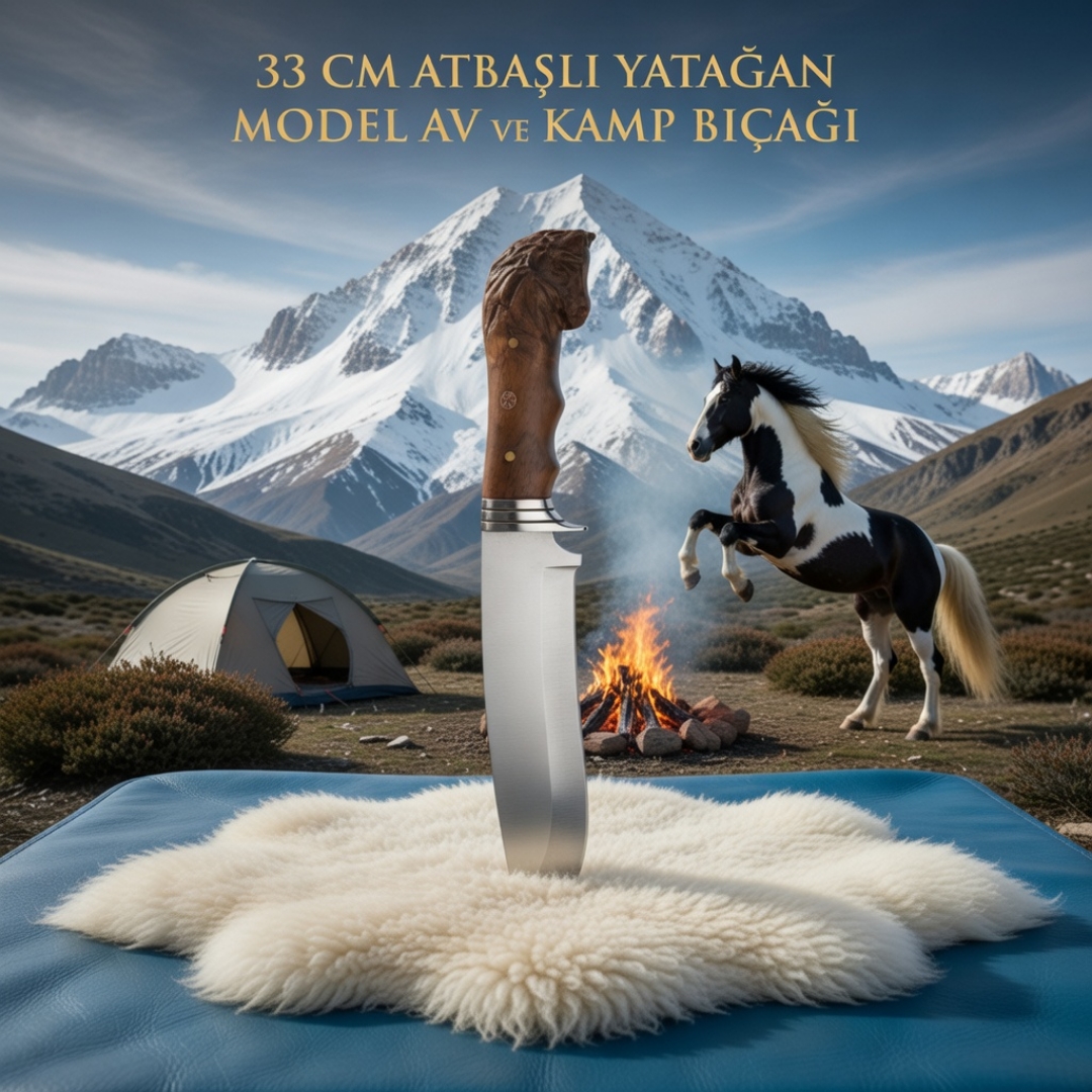 At Başlı Yatağan Av ve Kamp Bıçağı 33 cm