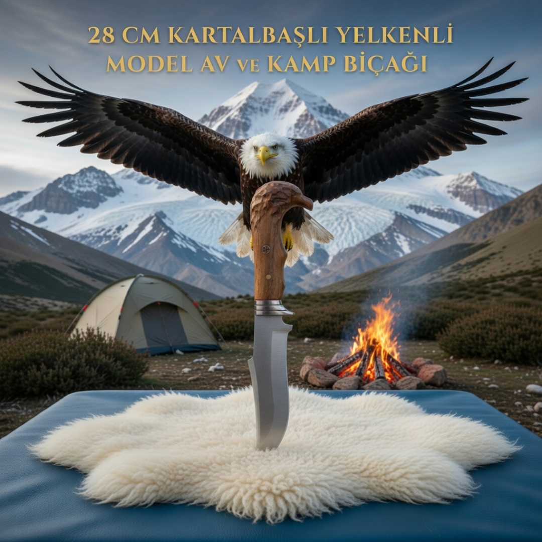 Kartal Başlı Yelkenli Av ve Kamp Bıçağı 28 cm