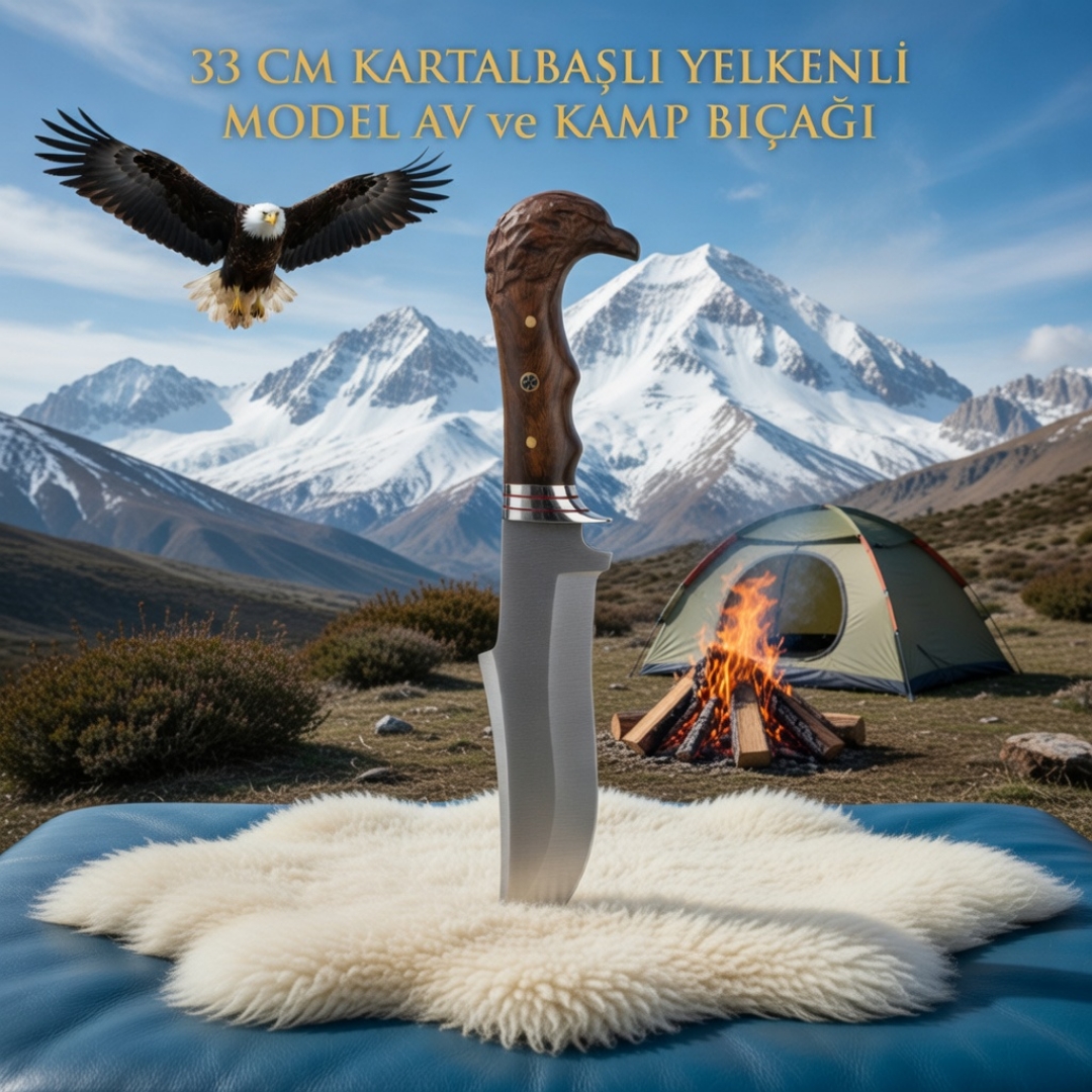 Kartal Başlı Yelkenli Av ve Kamp Bıçağı 33 cm