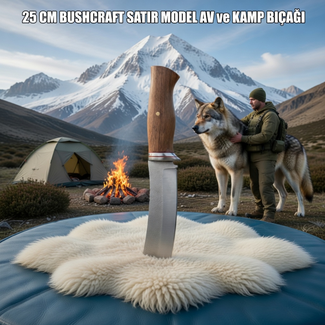 Bushcraft Satır Model Av ve Kamp Bıçağı 25 cm