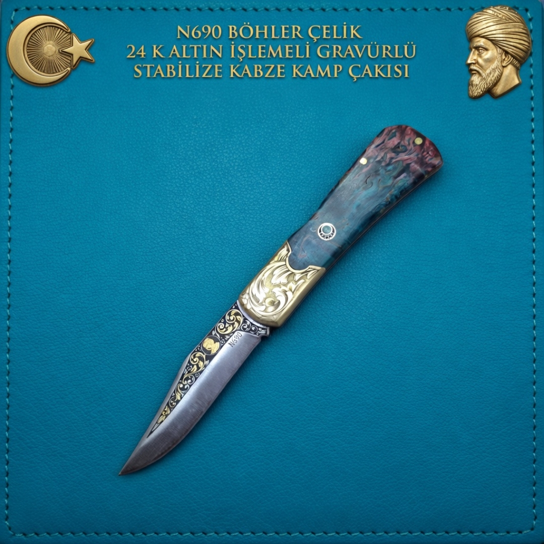 24K Altın İşlemeli Gravürlü N690 Böhler Tabut Model