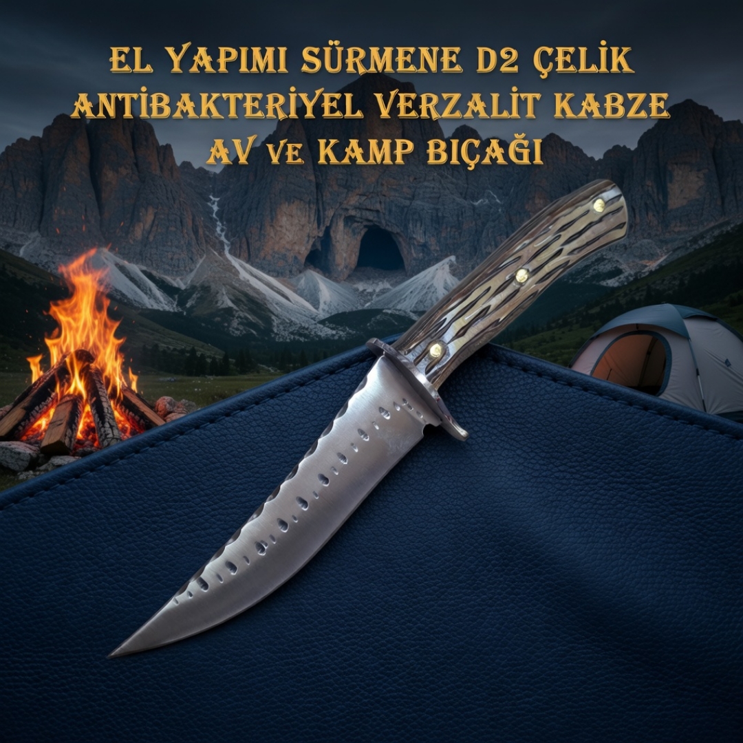 Sürmene El Yapımı Av Bıçağı D2 Yarı Paslanmaz Çelik 4