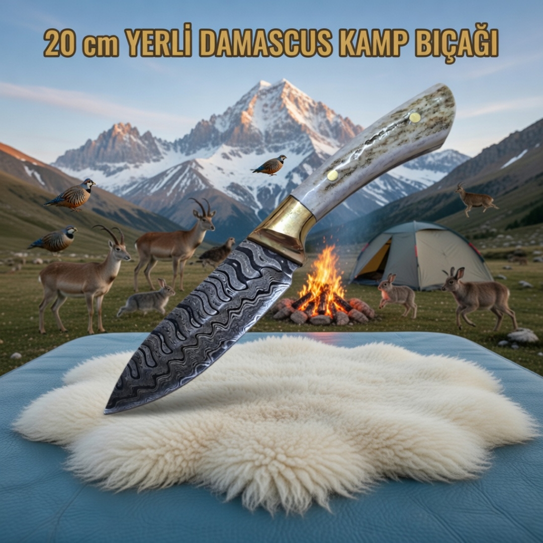 Yerli Damascus Av ve Kamp Bıçağı