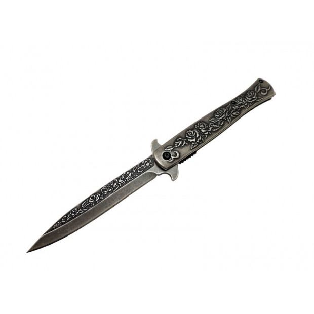 Güllü Çakı – İthal Yarı Otomatik İçten Kilitli 22,5 cm
