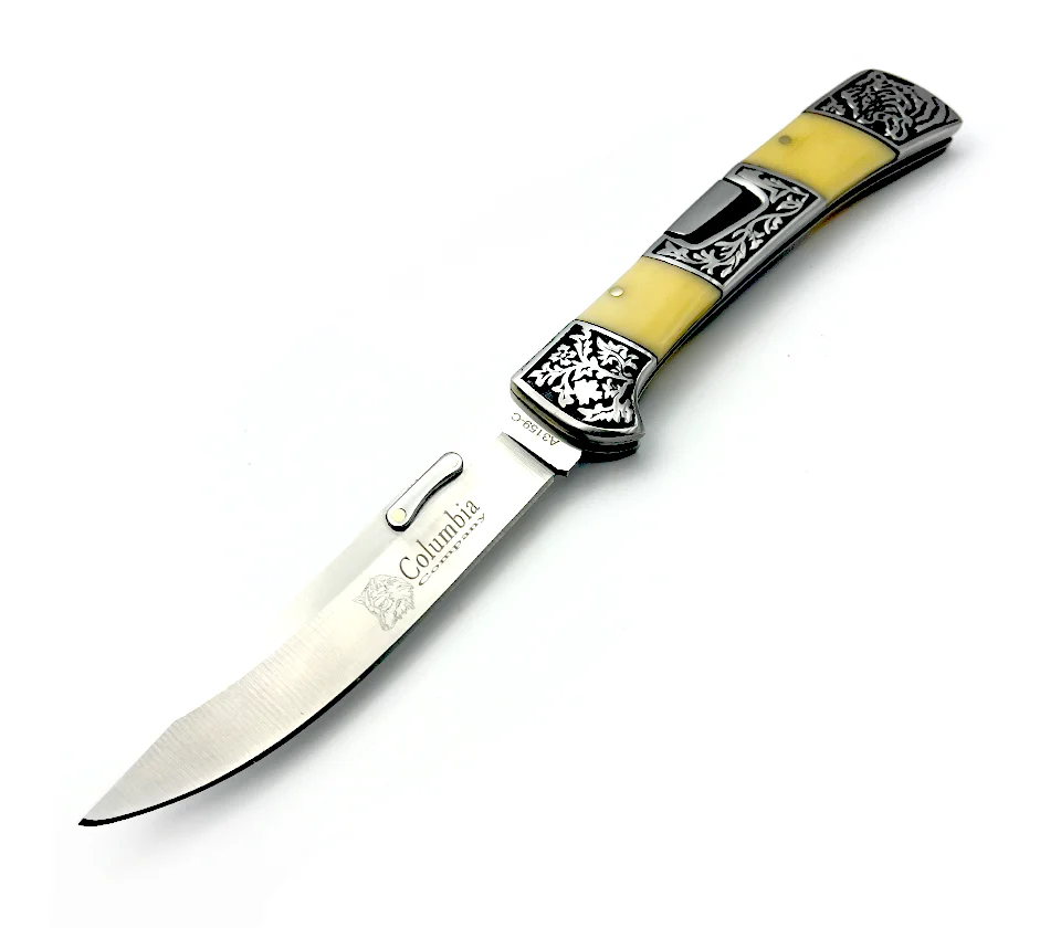 Columbia A-3159-C Kaplan İşlemeli Çakı 23.5 CM